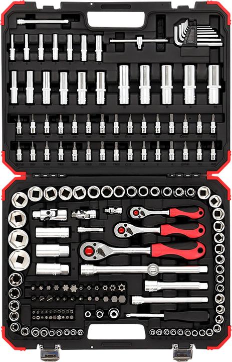 Actual product image Gedore Red red Socket set, 172-piece, With reversible ratchet, ratchets, sockets and bit set (20 mm, 10 mm, 8 mm, 9 mm, 30 mm, 27 mm, 15 mm, 25 mm)