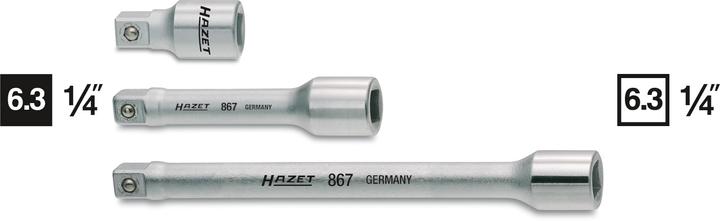 Produktbild HAZET Verlängerung 867-4 ∙ Vierkant6,3 mm (1/4 Zoll) ∙ Vierkant 6,3 mm (1/4 Zoll) (1/4")