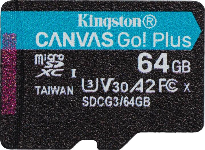 Actual product image Kingston Canvas Go! Plus microSD, without adapter (64 GB, microSDXC, U3, UHS-I)