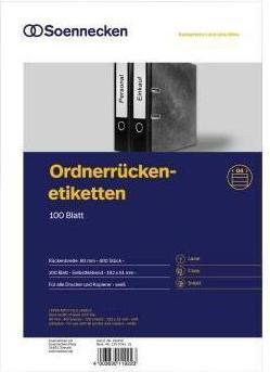 Produktbild Soennecken Ordneretikett 66308 schmal/kurz sk weiss 700 St./Pack.