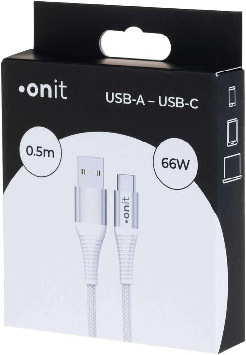 Actual product image Onit USB 2.0 cable USB A - USB C 0.5 m, White (0.50 m, USB 2.0)