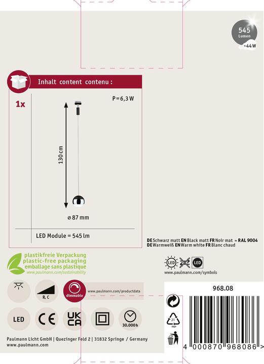 Actual product image Paulmann Luminaire Capsule II (580 lm)