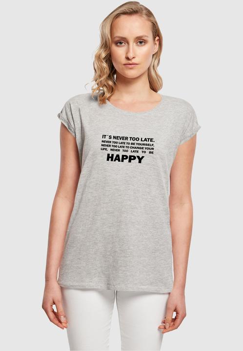 Actual product image Merchcode Ladies Never Too Late Extended Shoulder Tee - 111665 (XL)