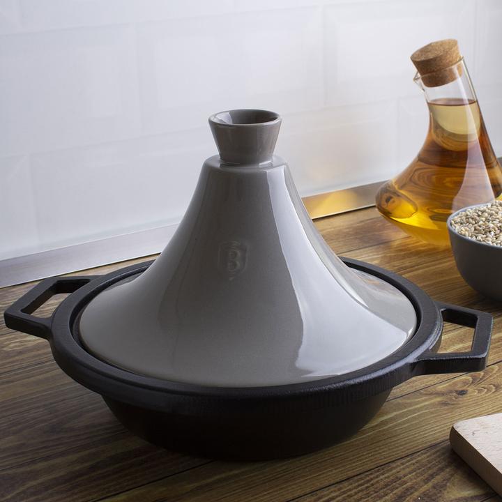 Productafbeelding BerlingerHaus "Tajin" 2L geëmailleerde gietijzeren braadpan 22 × 7,5cm (h-25cm met keramisch deksel) (22 cm, Tajinepot, Gietijzer)