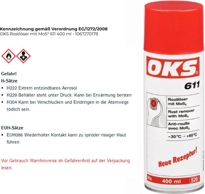 Immagine prodotto Oks Antiruggine 611 con MoS2 grigio Bomboletta spray 400ml (400 ml)