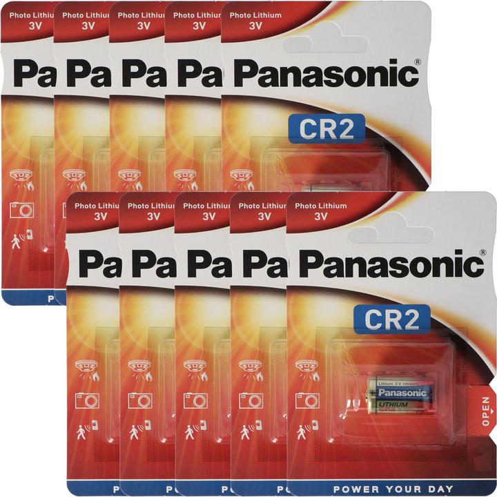 Produktbild Panasonic Batterie CR2, CR2EP, CR-2 Batterie 10er Pack (10 Stk., CR2, 850 mAh)