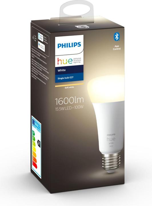 Actual product image Philips Hue White (E27, 15.50 W, 1600 lm, 1 x, F)