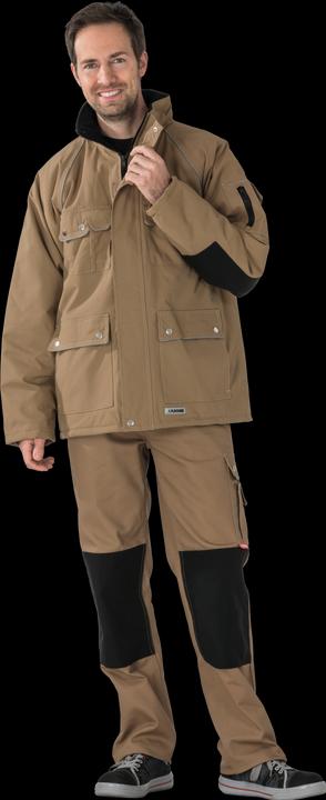 Actual product image Planam unisex parka CANVAS 320 khaki, black size L (L)