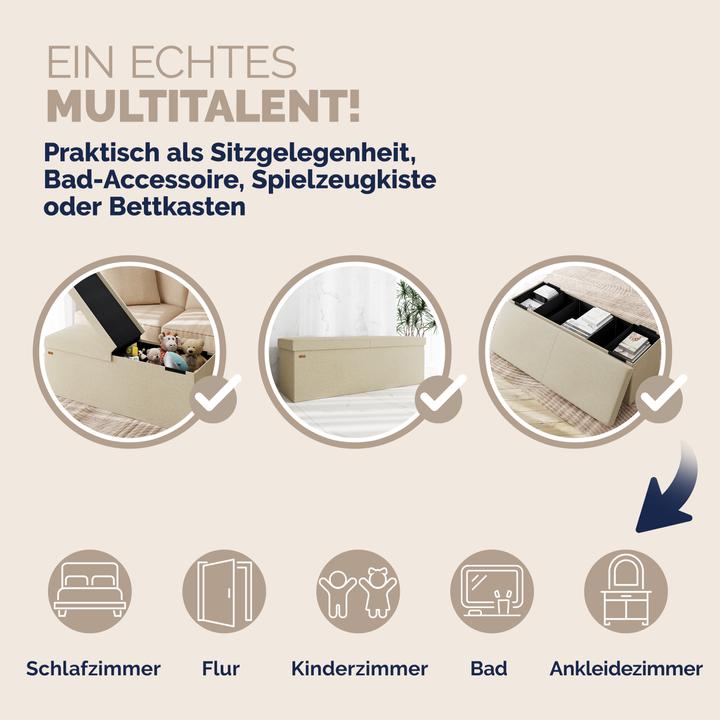 Actual product image Casaria Sitztruhe mit Stauraum (115 cm)