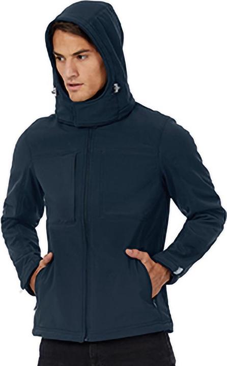 Produktbild B&C SoftshellJacke mit Kapuze FleeceInnenfutter atmungsaktiv wasserabweisend winddicht (L)
