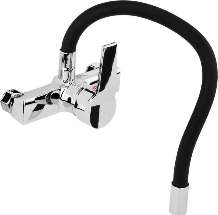 Produktbild Fala Küchenarmatur, Wandarmatur flexible, schwarz, Wasserhahn, Spültischarmatur, Mischbatterie
