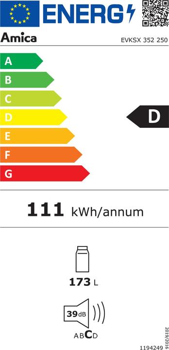 Energie-Label Amica EB-Kühlgerät (173 l)