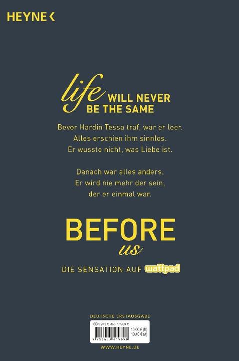 Produktbild Before us (Deutsch, Anna Todd, 2016)