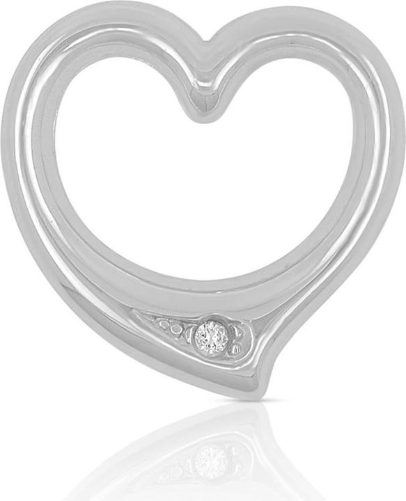 Muau Pendant heart white gold 750 diamond 0.005ct. 12x12mm (Weissgold)