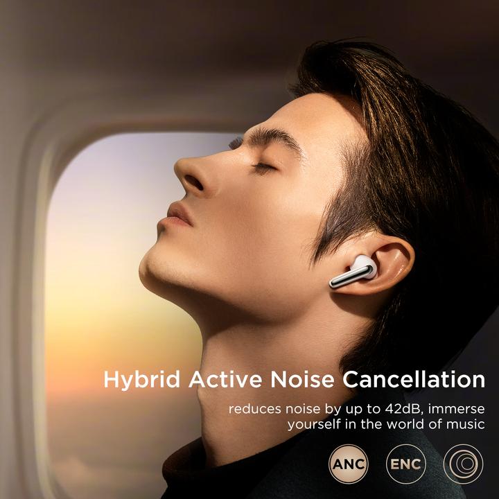 Produktbild Joyroom Funpods JR-FN1 wireless in-ear TWS Bluetooth 5.4 ANC ENC headphones - white (ANC, 35 h, Kabellos)