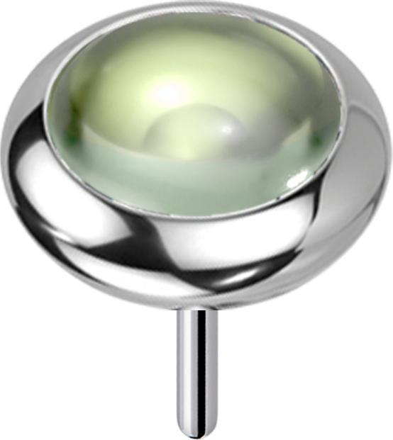 Immagine prodotto Star Piercing Disco d'argento senza fili con pietra di onice verde arrotondata (Titanio)