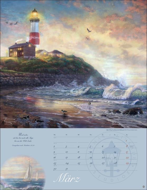 Image du produit Thomas Kinkade: Land im Licht Kalender 2026 (34 x 44 cm, Allemand)