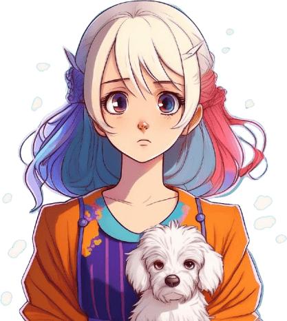 Immagine prodotto Bügelbilder Bügelbild Anime Girl with Dog