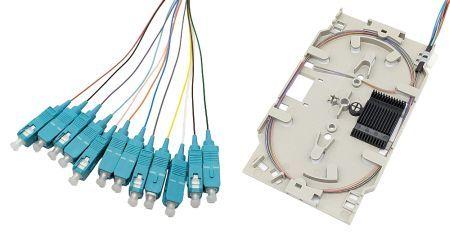 Immagine prodotto Tecline Cassetta di giunzione FO con 12x pigtail in fibra OM3, colorati, SC/UPC, 2,0 m (2 m)