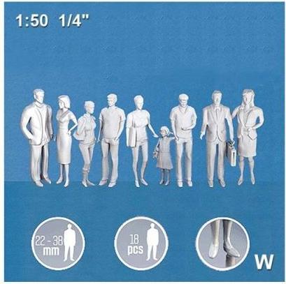Produktbild Hermoli Figuren Detail 1:50 weiss 18 stehende Personen