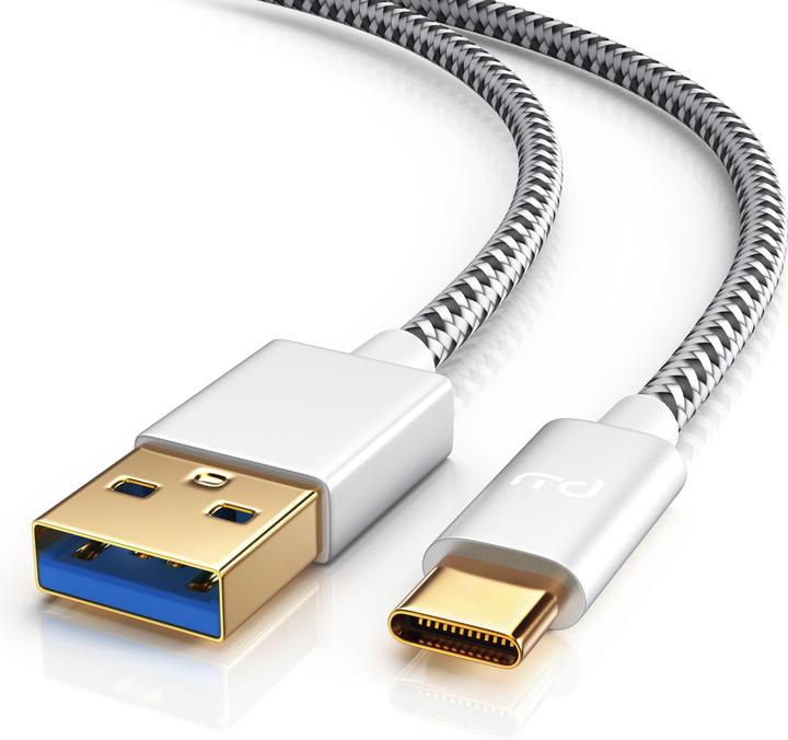 Produktbild Primewire USB-C 3.1 Kabel, USB Typ C zu Typ A, Datenkabel, Ladekabel, Nylonmantel, bidirektional, Geschirmt (2 m, USB 3.1)