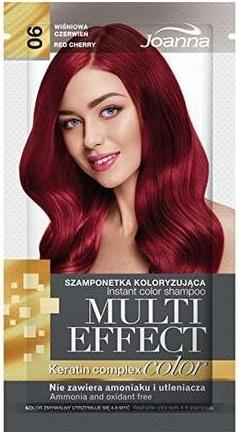 Produktbild Joanna Multi Effect Keratin Complex Color Instant Color Shampoo 06 Cherry Red 35G (Flüssiges Shampoo)