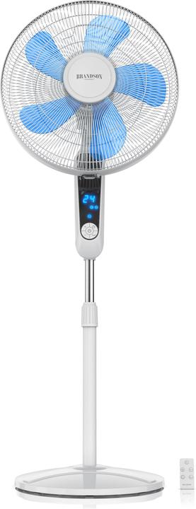 Actual product image Brandson Pedestal fan 45.5cm Ø, DC, quiet, remote control, energy-saving, oscillation, 25 speeds, white (60 dB)