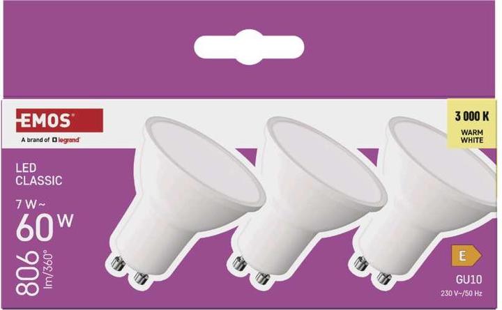 Produktbild Emos Classic (GU10, 7 W, 806 lm, 3 x, E)