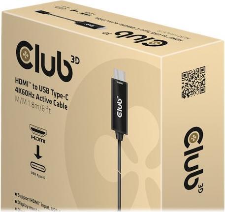 Produktbild Club 3D HDMI (Typ A) — USB Typ C (1.80 m, HDMI, USB Typ C)