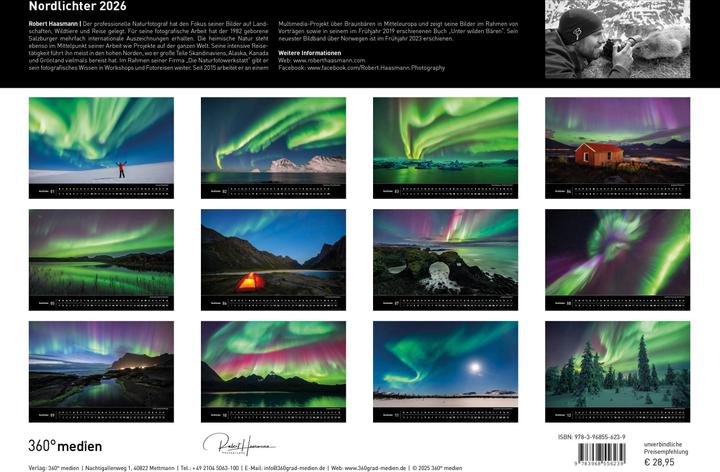 Immagine prodotto Calendario Premium dell'aurora boreale 2026 (50 x 35 cm, Copertina rigida, Tedesco)