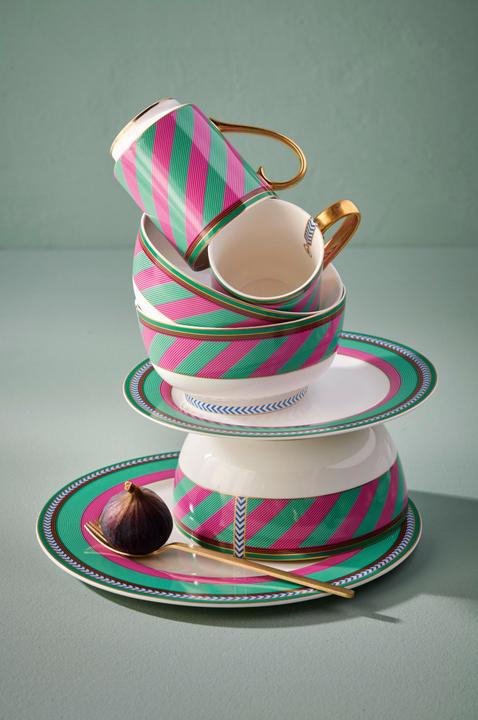 Produktbild PIP Studio Chique Stripes Suppenteller pink-green 23,5cm (1 x)