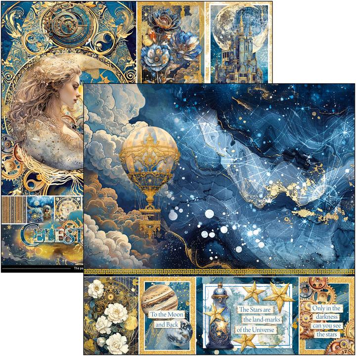 Actual product image Ciao Bella Scrapbook-Papier "Celestial", 12 Blatt, 30,5 x 30,5 cm