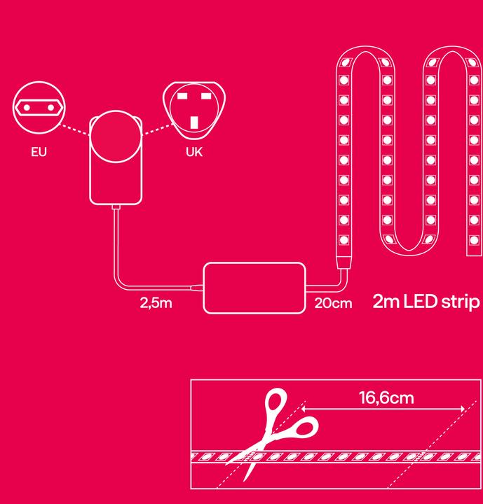 Produktbild Innr Smart Flex Light Strip FL 120 C (Warmweiss, Neutralweiss, Kaltweiss, RGBW, 200 cm, Indoor)