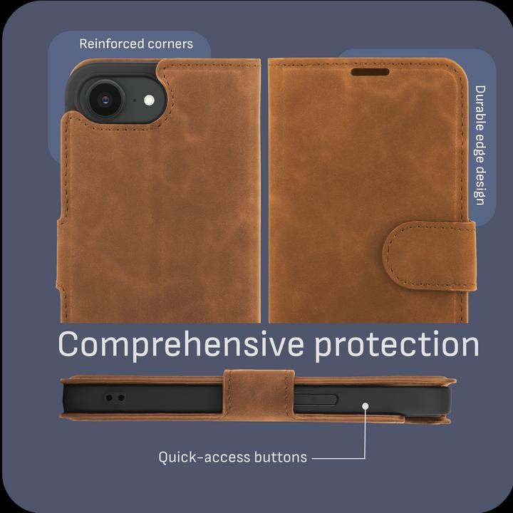 Produktbild Cazy Premium-Geldbörsen-Etui, Magnetisches Geldbörsen-Etui, Kartenfächer, Ständer (Apple iPhone 16e)