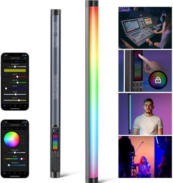 Image du produit Neewer Lampe torche TL60RGB LED photo-vidéo RGB 20 watts (Lampe à tige)