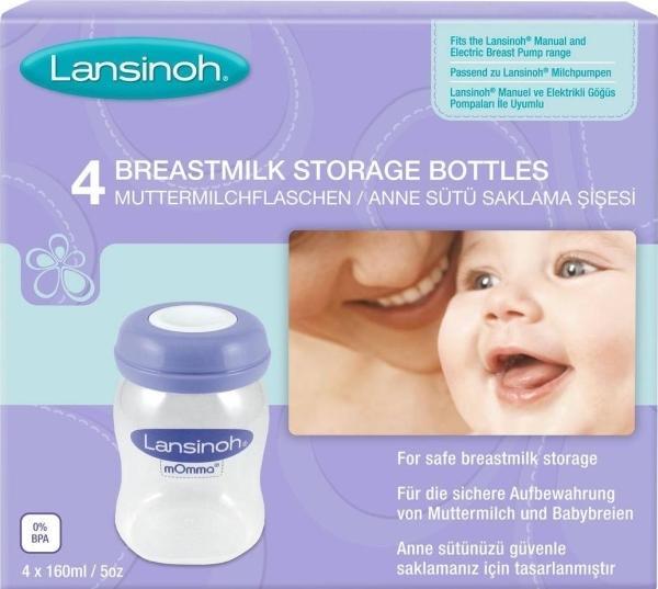 Produktbild Lansinoh Stillzubehör Muttermilchflaschen 4er Pack je 160ml