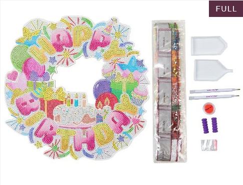 Produktbild Craft Buddy Crystal Art Kranz - Geburtstag 30 cm (Englisch)