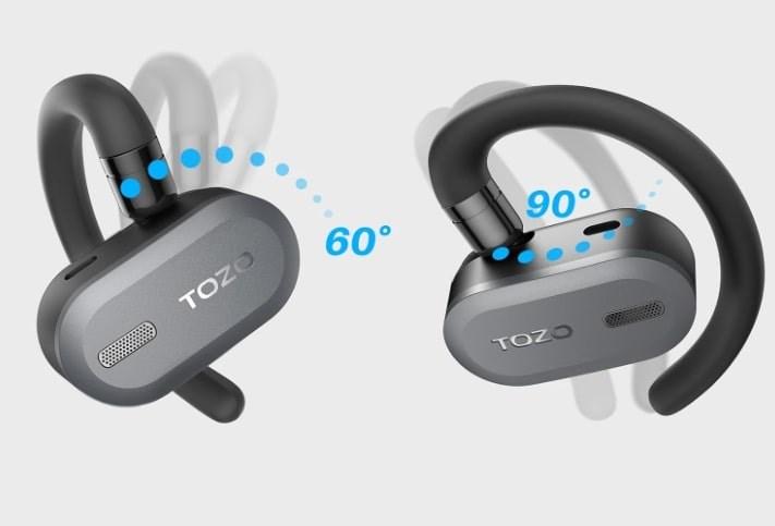 Produktbild Tozo Open Buds True Wireless Stereo (TWS) USB Typ-C Bluetooth In-Ear Headset Schwarz (ANC, 12 h, Kabellos)