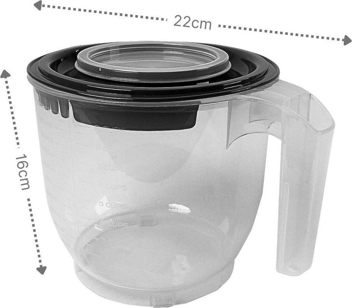 Produktbild B-Home Messbecher mit Rühr-Deckel Rührbecher Messbehälter Messkanne (2200 ml)