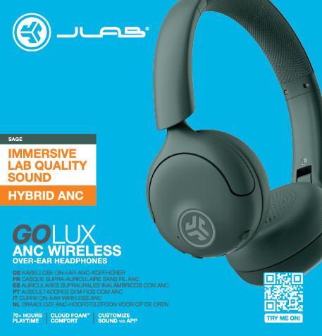Immagine prodotto JLab Audio GO LUX ANC - Headphones (ANC, 70 h, Senza fili)