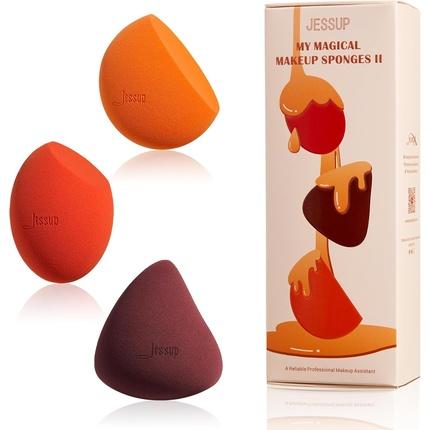 NoName Makeup Schwamm Set 3pcs Gesicht Schönheit Stiftung Blender Concealer SP013 Orange