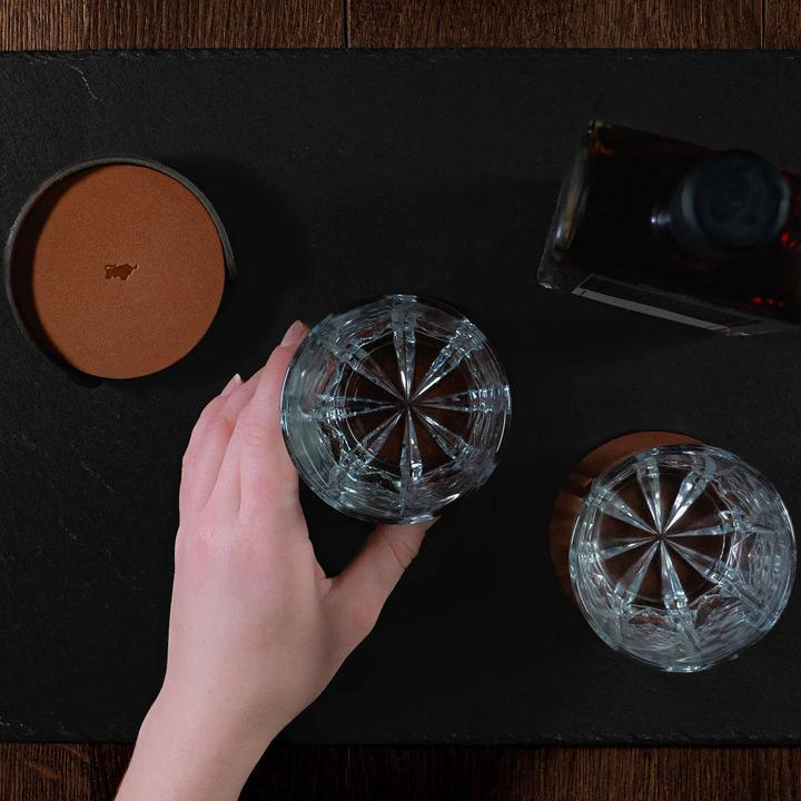 Actual product image Braun Büffel Home&Living Glasuntersetzer im Halter (6 Stück) (6 x, Glass coaster)