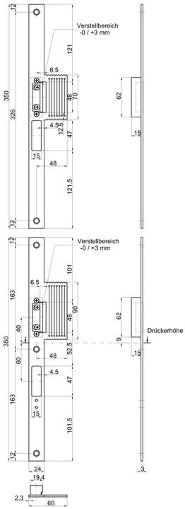 Actual product image MSL Reno flap strike plates VariFlex BV-24421 (Striking plate)