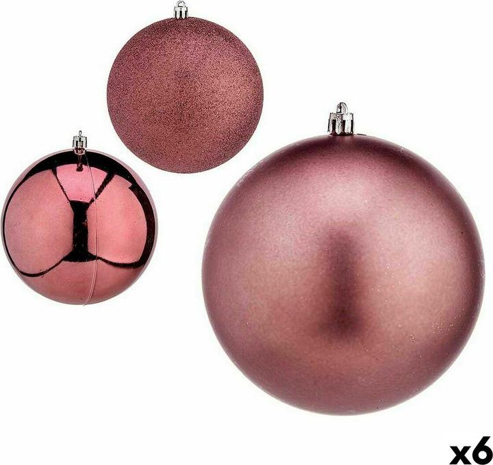 Krist+ Weihnachtskugeln-Set Rosa Kunststoff Ø 12 cm (6 Stück) (6 -part)
