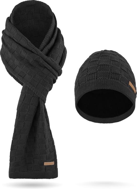 Actual product image Normani Winter set made of merino wool scarf and hat pattern Yuma - 9571 (One size)