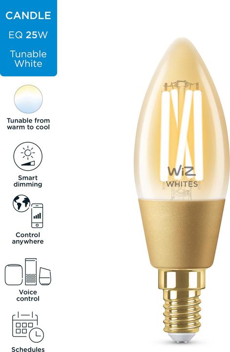 Actual product image WiZ Vintage Filament (E14, 4.90 W, 370 lm, 1 x, E)