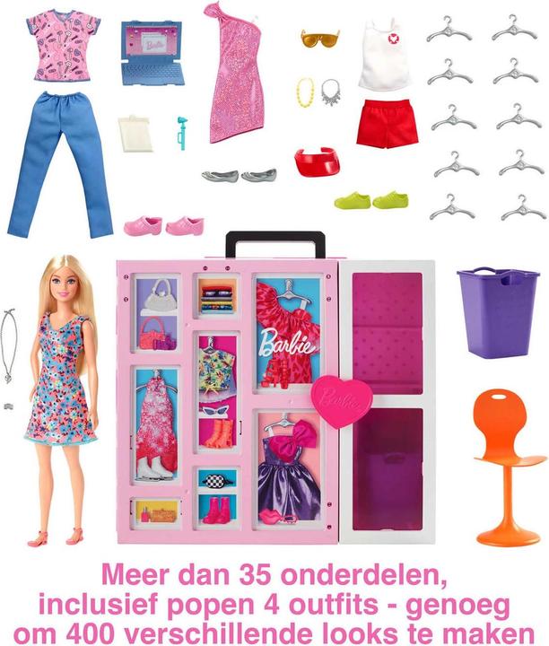 Image du produit Barbie Une garde-robe de rêve et une poupée blonde
