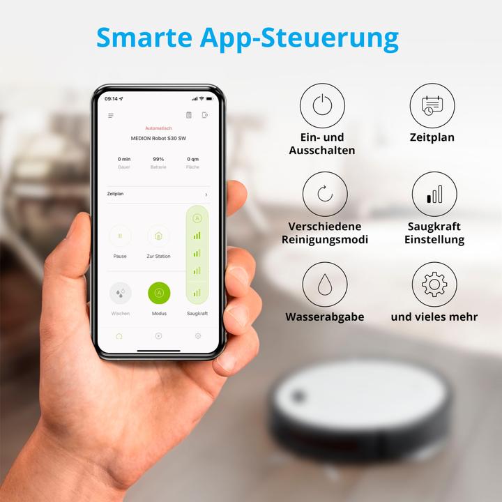 Actual product image Medion Robot vacuum cleaner with wiping function