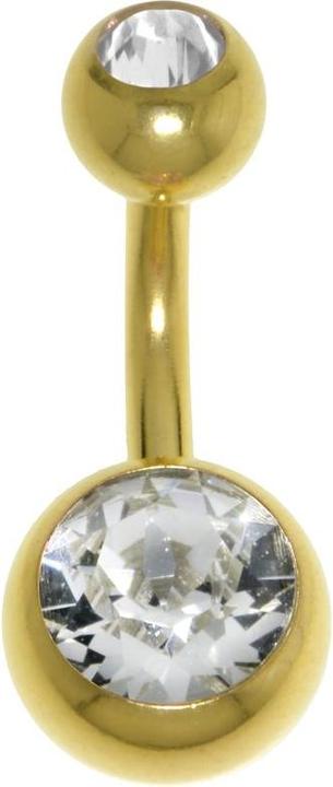 Bijouteria Bauchpiercing (Chirurgenstahl 316L, Premium Kristall, PVD Beschichtung (goldfarbig))