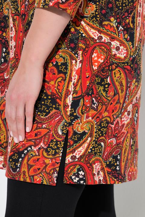 Produktbild Ulla Popken Longshirt, Paisley, A-Linie, Tunika-Ausschnitt, 3/4-Arm (60)
